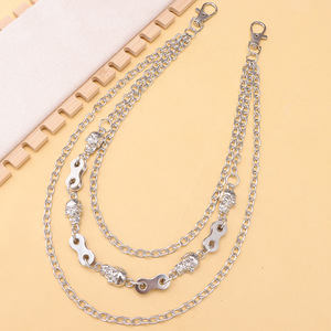 สร้อยคาดเอวโลหะหลายชั้นสไตล์ฮิปฮอปพังก์ จี้รูปหัวกะโหลก โลหะผสมสังกะสี เครื่องประดับแฟชั่นสตรีทสำหรับผู้ชาย สวมใส่สบายๆ - Product Image 3