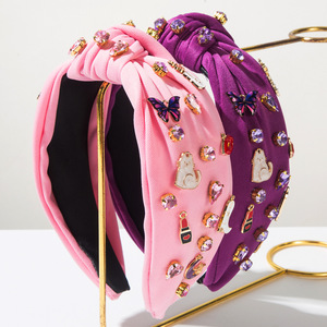 Serre-tête Diamanté pour Femme, Thème Festival de Musique, Personnalisable avec Guitare et Rouge à Lèvres, Accessoires de Coiffure, Logo Personnalisé - Product Image 1