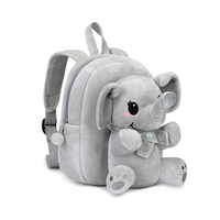 Sac à dos en peluche pour enfants, motif éléphant 3D mignon, avec logo personnalisé, rembourrage en coton PP, sûr pour bébé