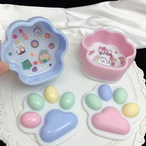 Cadeau parfait, ensemble de boîtes de rangement pour patte de chat en forme de miroir, pot de fleur <span class=keywords><strong>fait</strong></span> <span class=keywords><strong>maison</strong></span>, moules en silicone pour savon, <span class=keywords><strong>cendrier</strong></span> - Product Image 2