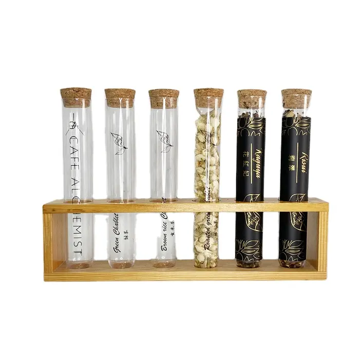 Деревянная стойка для пробирок с 6 отверстиями