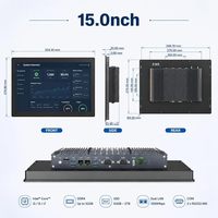 PC industriel à écran tactile de 15 pouces, adopte une conception sans ventilateur pour un fonctionnement silencieux et stable. Windows 11 Pro, processeur Celeron J6412