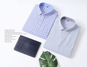 Camisa Oxford Casual de Corte Ajustado para Hombre, 100% Algodón, Estilo Sin Plancha, Resistente a las Arrugas, Diseño a Rayas de Espiga, Manga Larga, ODM - Product Image 5