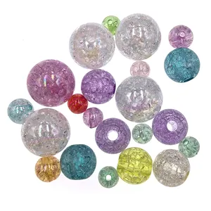 500g/bag Colorful Transparent Popcorn Cracks Round Scattered Beads For DIY Jewelry Making