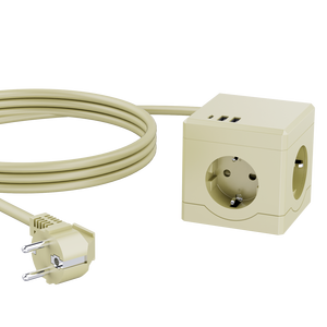Prise de courant universelle EU Cube avec protection contre les surtensions, prises multiples avec 3 ports de charge USB, multiprise intelligente étendue - Product Image 3