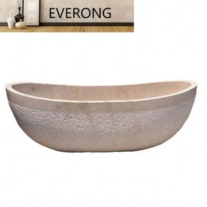 Grande <span class=keywords><strong>vasca</strong></span> da <span class=keywords><strong>bagno</strong></span> in pietra calcarea Beige - Product Image 1