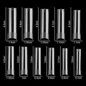 BIN 440 pezzi punte per mezze unghie Extra lunghe mezza copertura profonda curva a C unghie finte 11 dimensioni quadrate affusolate - Product Image 6