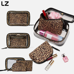 Lz rõ ràng Túi mỹ phẩm với logo tùy chỉnh du lịch 3 mảnh trang điểm túi Set Organizer in <span class=keywords><strong>Leopard</strong></span> lưu trữ trường hợp đối với thương hiệu riêng Túi - Product Image 5
