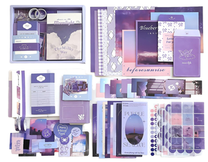 Kit <span class=keywords><strong>de</strong></span> Papelería con Estética Vintage, Diario con Encuadernación Cosida, Papel para Scrapbooking, Cuaderno A6 con Cuadrícula, Set <span class=keywords><strong>de</strong></span> Regalo en Caja para Chicas - Product Image 1