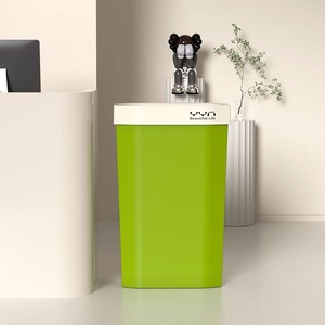 Wyn Large Capacity <b>Square</b> Plastic Trash Can For Kitchen Indoor Use - Product Image 2