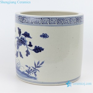 RZFH18-B-C-D Jingdezhen <span class=keywords><strong>bleu</strong></span> et blanc peint à la main en forme de cylindre pot de <span class=keywords><strong>fleur</strong></span> en porcelaine pour la maison ou le <span class=keywords><strong>jardin</strong></span> - Product Image 3