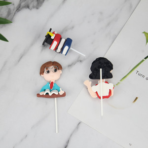 Polymer Clay Teacher Figurines Male And Female Book Ornaments Cake Toppers Graduation Decorations Handmade Soft Rubber - Product Image 3