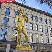 YOUFINE Statue de David en bronze de la Renaissance célèbre pour les villas et l'aménagement paysager public