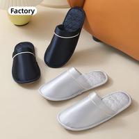 Chaussons élégants pour femmes en fausse soie satinée, confortables, légers, antidérapants, pour la maison et les invités