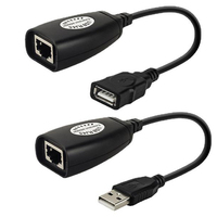 Adaptateur d'extension de câble LAN USB vers RJ45 sur cordon de raccordement Cat5 RJ45 Cat6 Accessoires de mise en réseau noirs