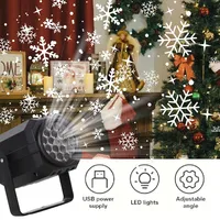 Proyector de Luz Navideño para Halloween, Alimentado por CA 5V, Luz Nocturna LED con Copos de Nieve, Decoración para Fiestas en Casa, Iluminación Ambiental Festiva, IP44