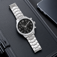 Montre-bracelet de luxe pour hommes, mouvement à quartz multifonction, boîtier et bracelet en acier inoxydable, montre habillée pour hommes