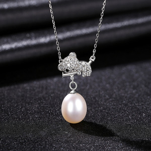 Collar con Colgante de Panda de Plata de Ley S925 con Perla de Agua Dulce y Baño de Oro, Joyería de Lujo para Mujer, Gran Venta - Product Image 4