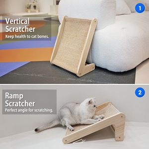 Consegna rapida giocattoli per animali da compagnia a forma di L Scratch Pad per gatti Sisal letto antigraffio Eco Friendly in porta - Product Image 3