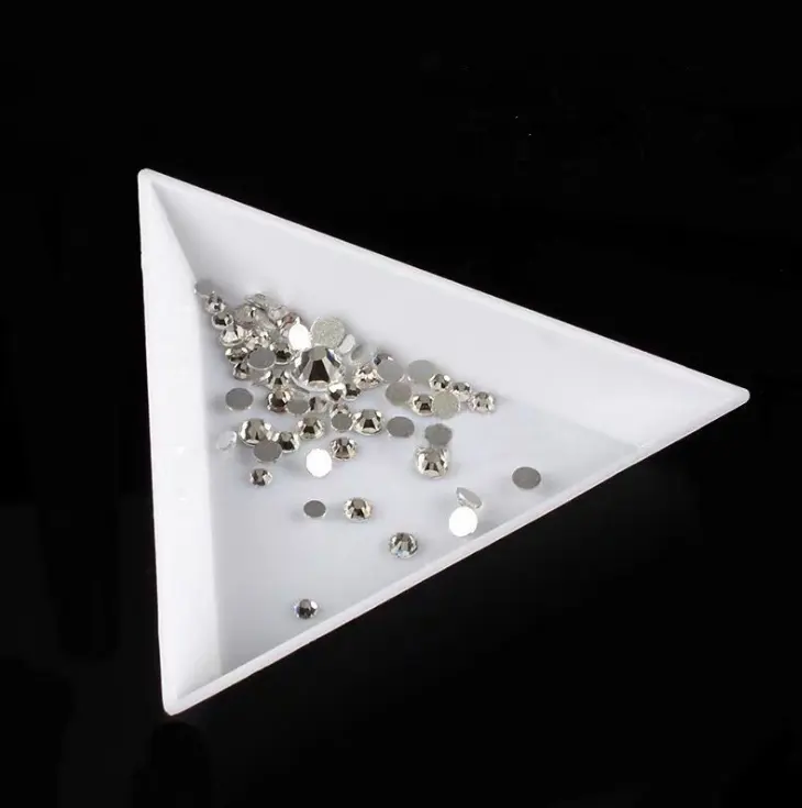 Triangle Plastic Nail Art Gem Diamond Glitter Crystal Sorting Trays MKT026 Bead Funnel Tray Glitter Display Tray