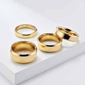 Simple, smooth <b>tungsten</b> steel ring, unisex style, <b>tungsten</b> gold couple rings, colorfast and high-end index finger ring. - Product Image 2