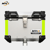 Vente en gros usine : Top case moto 45L en alliage d'aluminium avec autocollants décoratifs, boîte de rangement étanche pour amélioration