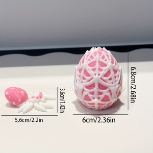 3D Printed Mid Century Modern Cute and Silly Pink White Spider & Spider <b>Egg</b> Model <b>Plastic</b> Ornament for <b>Easter</b> and Graduation - Product Image 6
