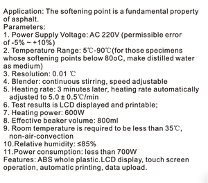 Misuratore Automatico del Punto di Ammorbidimento dell'Asfalto con Apparato ad Anello e Sfera per Uso in Laboratorio, Test di Controllo Qualità del Materiale per Pavimentazioni in Bitume - Product Image 4