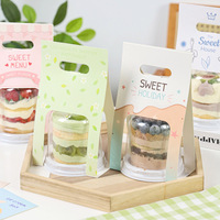 IMEE Petite boîte transparente de 3 pouces pour mini-gâteaux, emballage portable demi-rond pour mousse, gâteau aux fruits, gâteau aux fraises