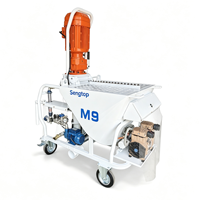 Machine à projeter le ciment et le mortier électrique M6 M9 220V/380V 5.5kW, machine à projeter le plâtre murale automatique portable, portée horizontale 30m