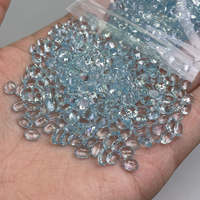 Aigue-marine naturelle en gros, taille ovale, bleu faceté, cabochon en forme de poire, pierres précieuses pour la fabrication de bijoux, pierre d'aigue-marine certifiée taillée