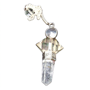 <b>Crystal</b> quartz pyramid pendulum Quartz pendulum with chain Semi precious stone pendulum <b>Crystal</b> <b>ball</b> pendulum chain Order Online - Product Image 1