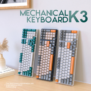 K3 Wired Mechanical Gaming <strong>Keyboard</strong> Backlight Gamer <strong>Keyboard</strong> Red/<strong>Blue</strong> <strong>Switch</strong> 100 Keys 9 <strong>Light</strong> Effects Type-C Personalized Keycap