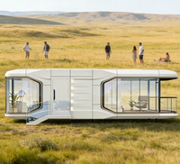 Maison Capsule Spatiale Moderne de Luxe à Structure en Acier, Fenêtres Panoramiques, Glamping Haut de Gamme, Étanche, Vente en Gros Direct Usine
