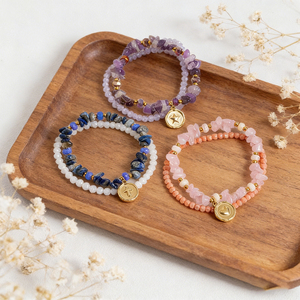 Handcrafted Natural Stone Stackable Crystal <b>Beaded</b> <b>Bracelet</b> with Pendant Healing Rose Quartz Crystal Gemstone <b>Beaded</b> <b>Bracelets</b> - Product Image 6