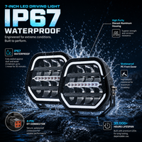 Projecteur auxiliaire de conduite ultra-lumineux 96W de 7 pouces certifié OEM pour pare-chocs de pick-up et grille de protection