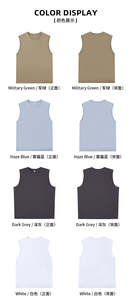 Camiseta sin mangas unisex al por mayor, 100% algodón, gruesa, cuello redondo, ajuste holgado, chaleco deportivo, camiseta cómoda para hombre - Product Image 6