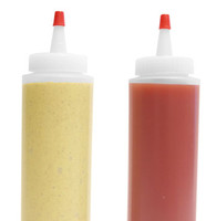 MAYSURE 150ml 200ml 250ml Bouteille à presser ronde vide en plastique LDPE Boston sans BPA avec bouchon à pointe Yorker rouge