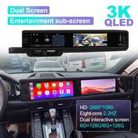 Radio Multimédia de Voiture 12,3 Pouces 3K QLED à Double Écran pour Porsche Cayenne 2010-2017 Android 13 Carplay GPS Navigation Stéréo Auto