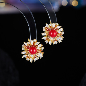Pendientes de latón con diseño de margarita para mujer, ligeros, lujosos, irregulares, personalizados <span class=keywords><strong>y</strong></span> accesorios de <span class=keywords><strong>moda</strong></span> - Product Image 1