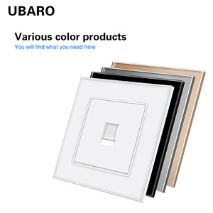 Prise téléphonique et informatique Ubaro 86 avec panneau en verre trempé, prise réseau Cat6 RJ45 pour installation murale - Product Image 4