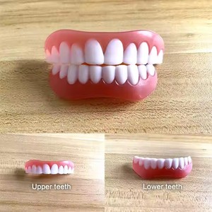 Fausses dents supérieures/inférieures en silicone Facettes de rire parfaites Pâte dentaire Outils d'hygiène buccale Dents Sourire Dents Cosmétique - Product Image 1