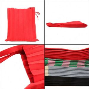 Sac à main pliable en coton et lin style Ins, avec poignée en laine tricotée, pour femme - Product Image 2