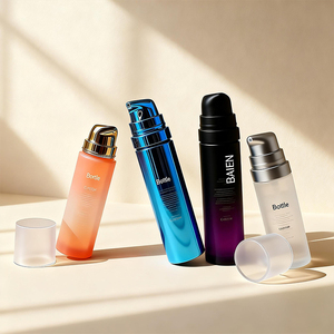 5 10 15 30 50 ml Bouteille à pompe sans air bleu clair Ensemble rechargeable - Product Image 2