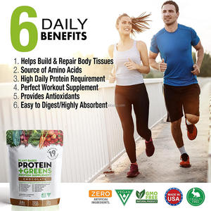 OEM fabrika kaynağı bitki bazlı <span class=keywords><strong>Protein</strong></span> + süper yeşiller egzersiz takviyesi için kas büyüme çikolata lezzet organik <span class=keywords><strong>protein</strong></span> tozu - Product Image 4