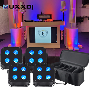Muxxdj không dây <span class=keywords><strong>DMX</strong></span> Battery Powered IR4 uplight rgbwa UV 6in1 LED uplight đám cưới DJ up Chiếu Sáng Sân khấu mệnh ánh sáng Đảng uplighter - Product Image 2