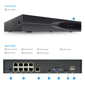Poe NVR Kit 8-kênh IP CCTV Mạng Camera An Ninh <span class=keywords><strong>h</strong></span>ệ thống video surveil <span class=keywords><strong>h</strong></span>ệ thống với PoE IP surveil <span class=keywords><strong>h</strong></span>ệ thống - Product Image 3