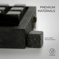 Shunstone Fabricant de pierres de whisky polies naturelles réutilisables en gros coffret cadeau dans une boîte en bois noire