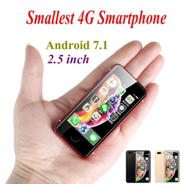 ミニ2.5インチAndroid4GLTEスマートフォン小型タッチスクリーン1GB8GB MTK6580クアッドコア3GデュアルSIMカード携帯電話スマートフォン