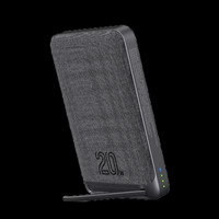 2025 nouveau ODM OEM tissu PD 20W 15W chargeur sans fil batterie externe avec batterie d'une capacité de 10000mAh avec support de téléphone